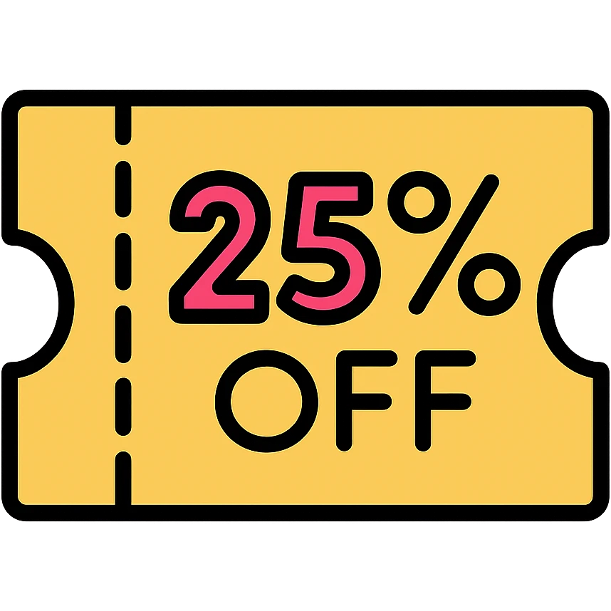 25% off discount ticket emoji