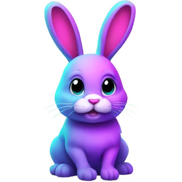 Neon bunny emoji