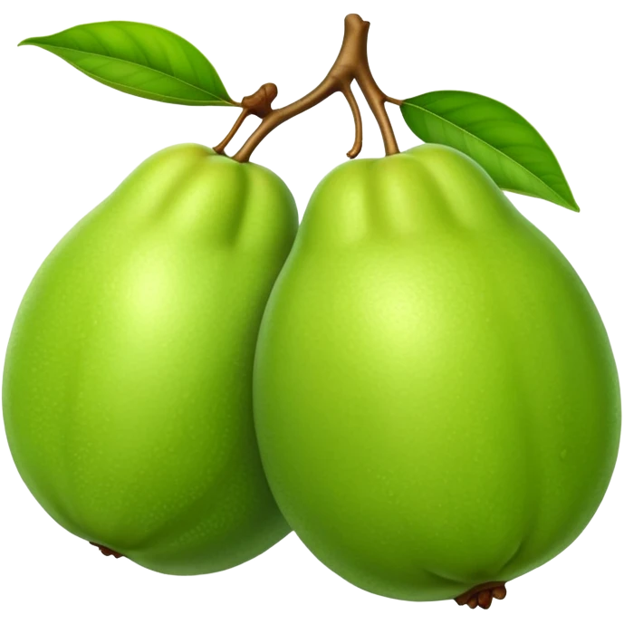 A whole green guava fruit with slight yellow tint emoji