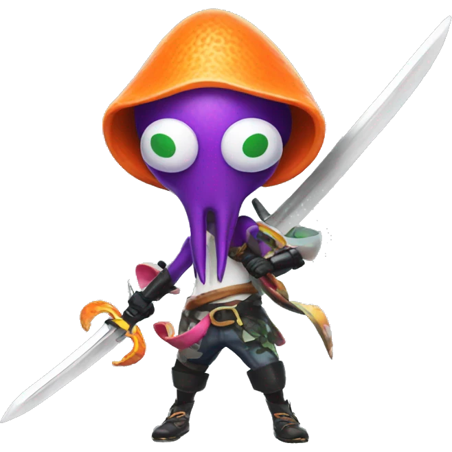 splatoon squid with sword emoji