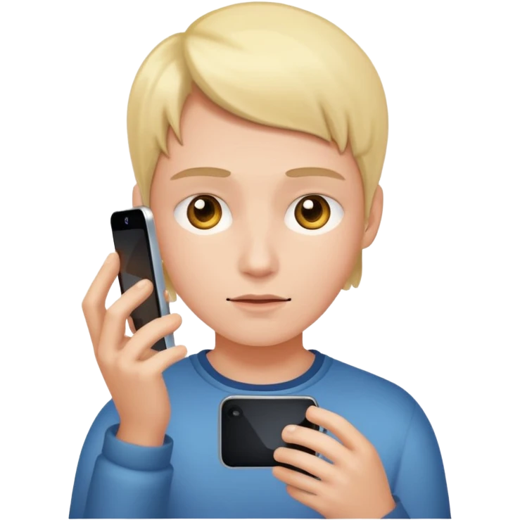 Looking at the phone while light from the phone emitted on the users face  emoji