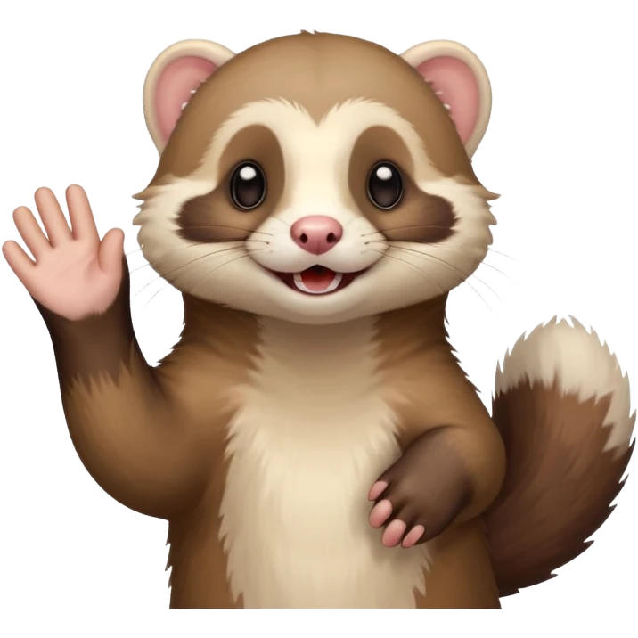 happy ferret waving emoji