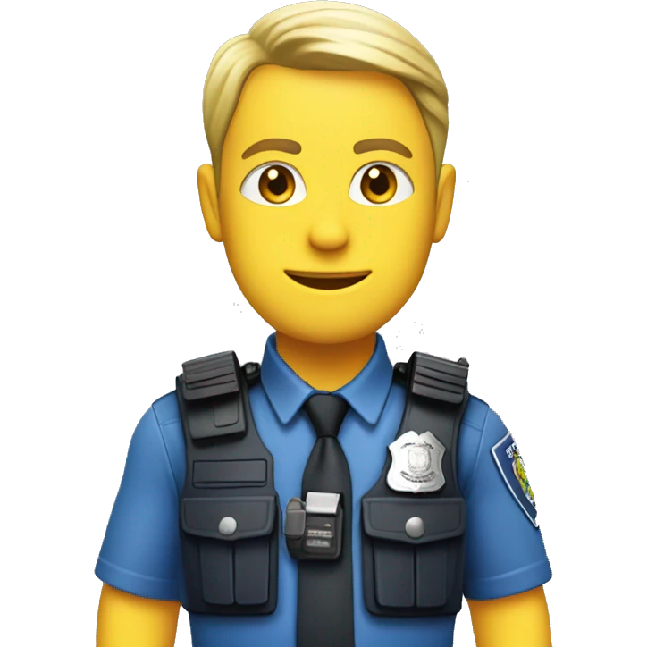 Police office with uk police gear - high vis vest emoji