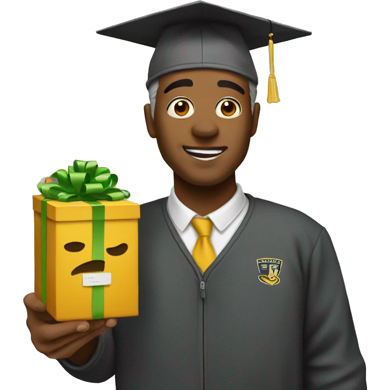university with gift emoji