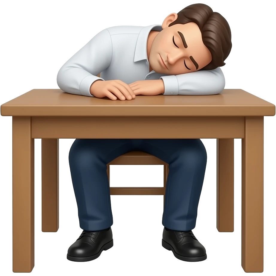 The person fell asleep at the table. emoji