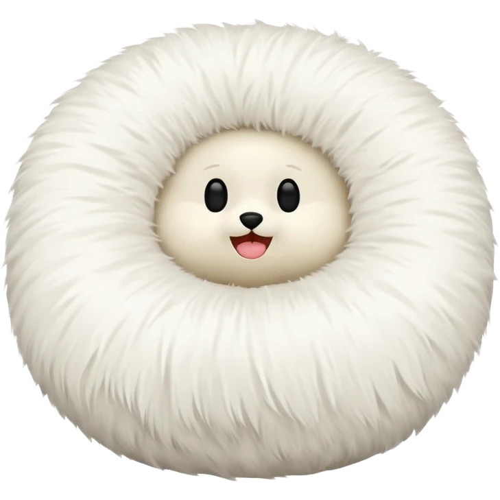 white round pillow made out of fur emoji