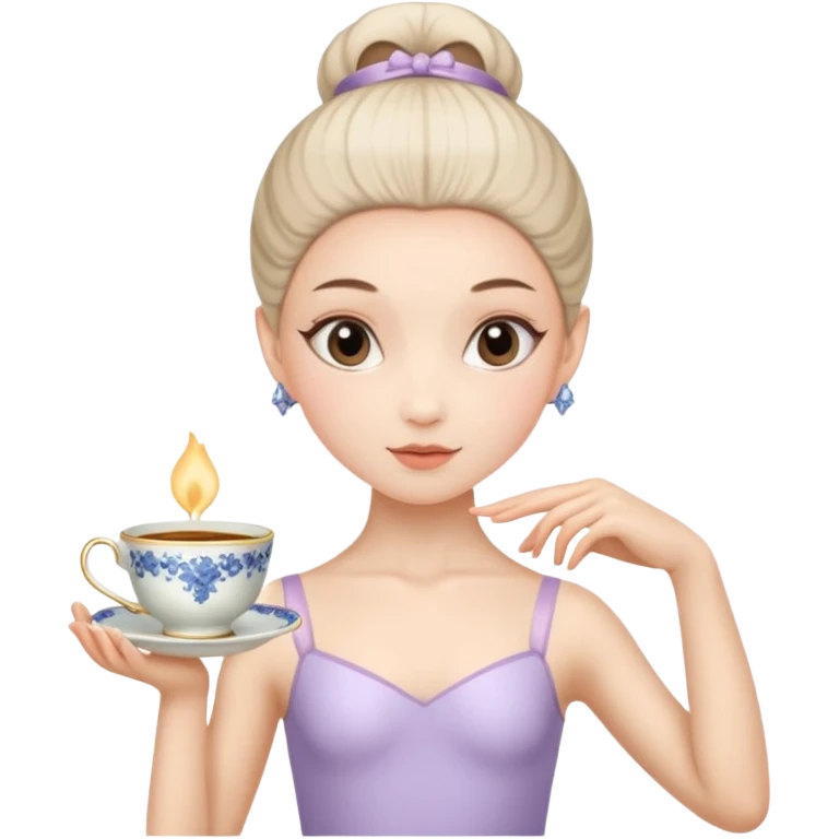 ballerina with a cup head emoji
