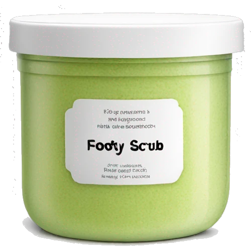 body scrub pot with label emoji