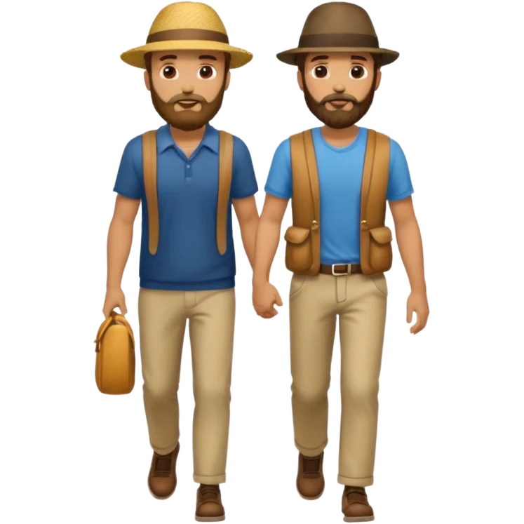 two mans walking full body emoji