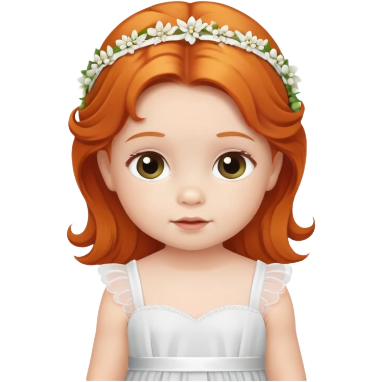 white Baby girl bridesmaid with ginger hair emoji