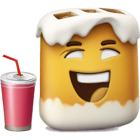 Marschmellow with a drink packet drinks emoji
