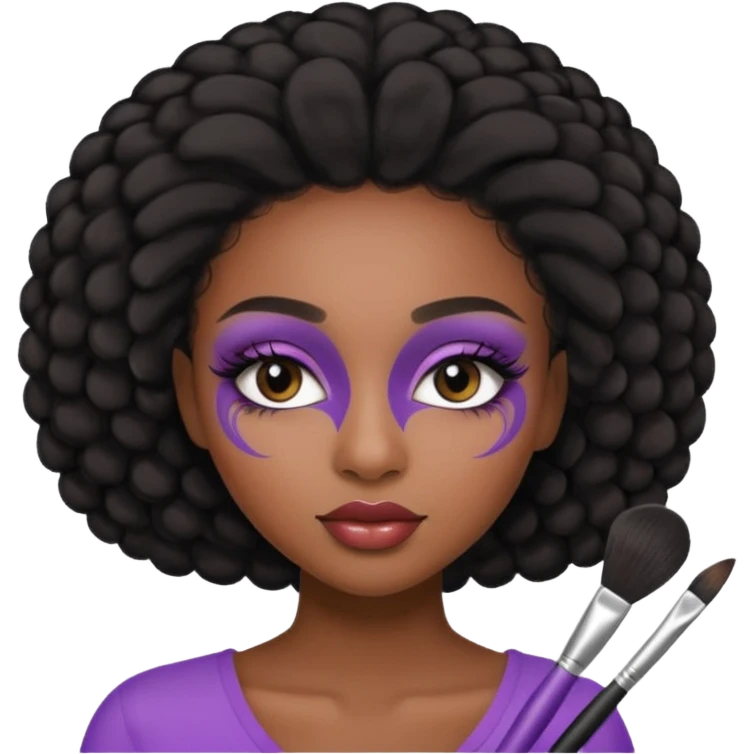 Hyper Realistic black girl doing make up emoji