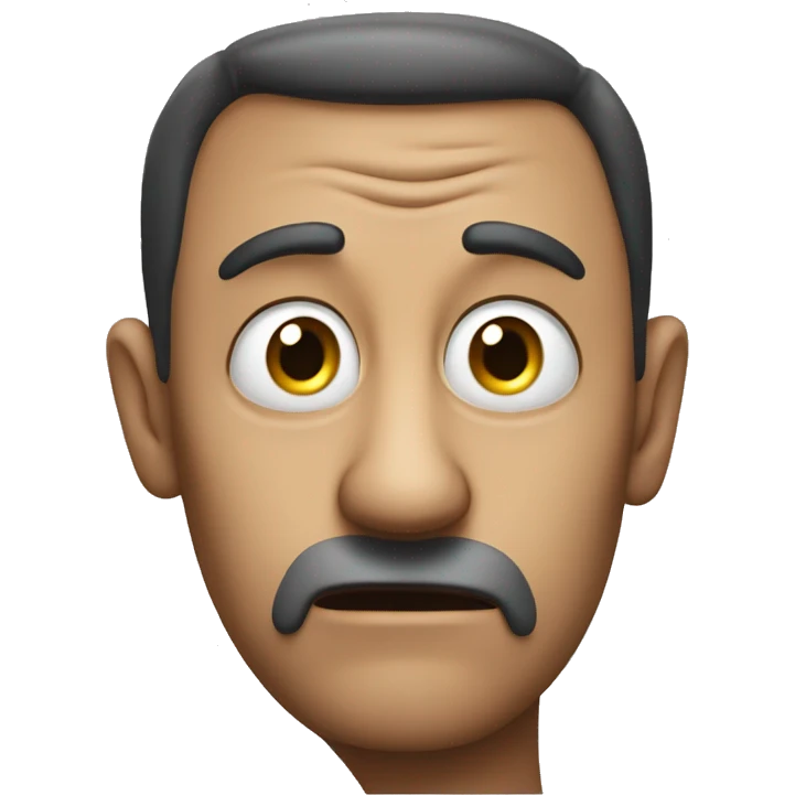 Strange and desperate looking man in his eyes reaching his hand out emoji