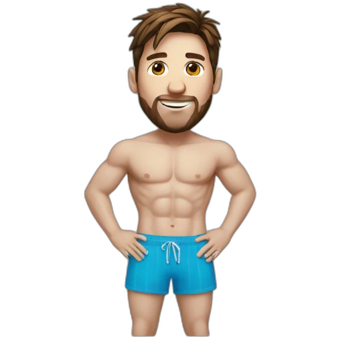 Messi with swimming suit emoji