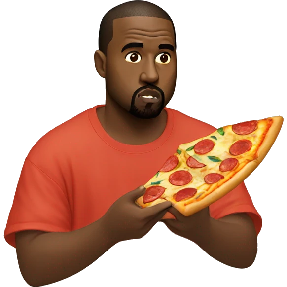 kanye west eating pizza emoji