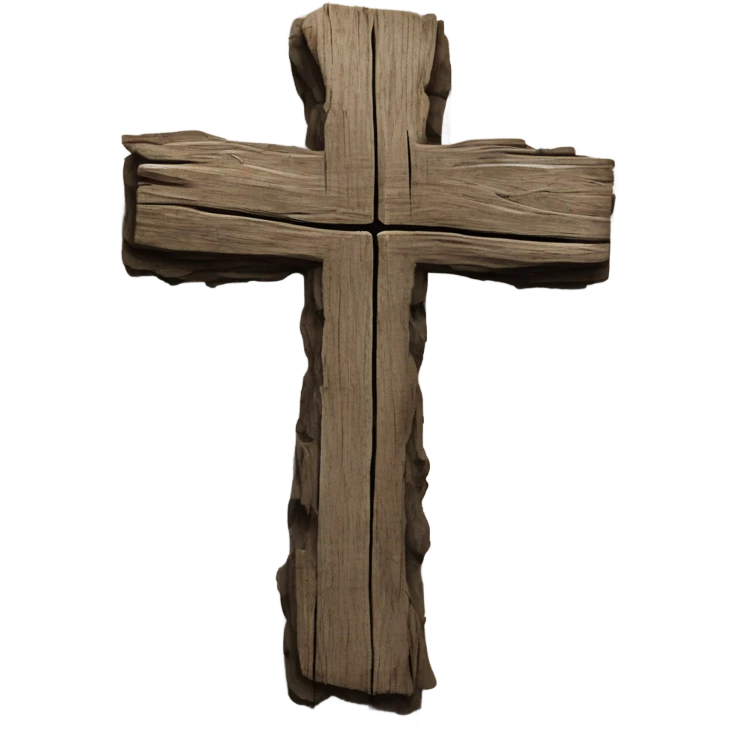 Make an old rugged Christian cross emoji