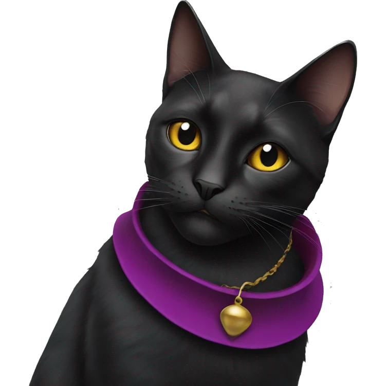 Black cat with jester collar on neck  emoji