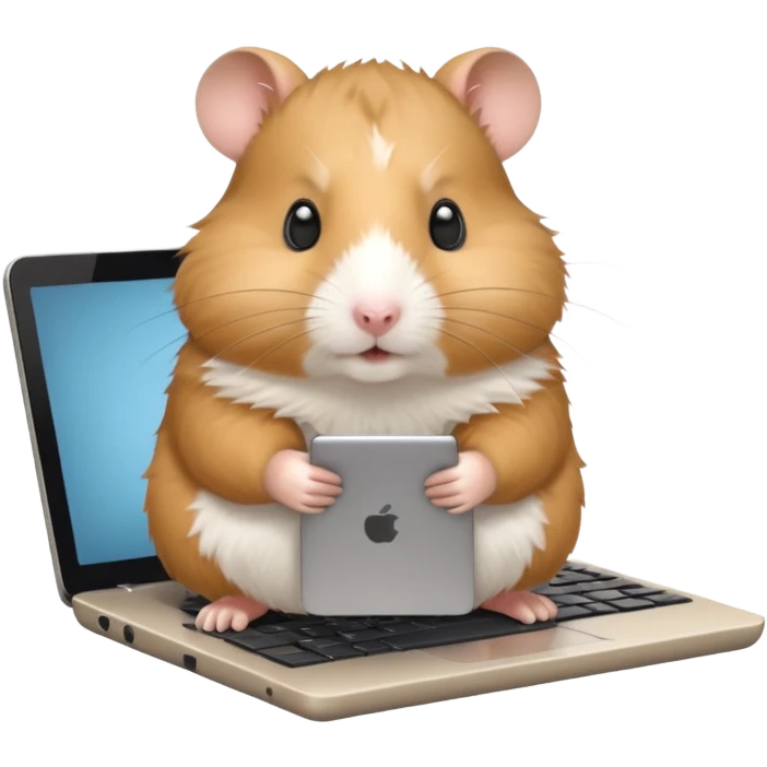 hamster working on a laptop emoji