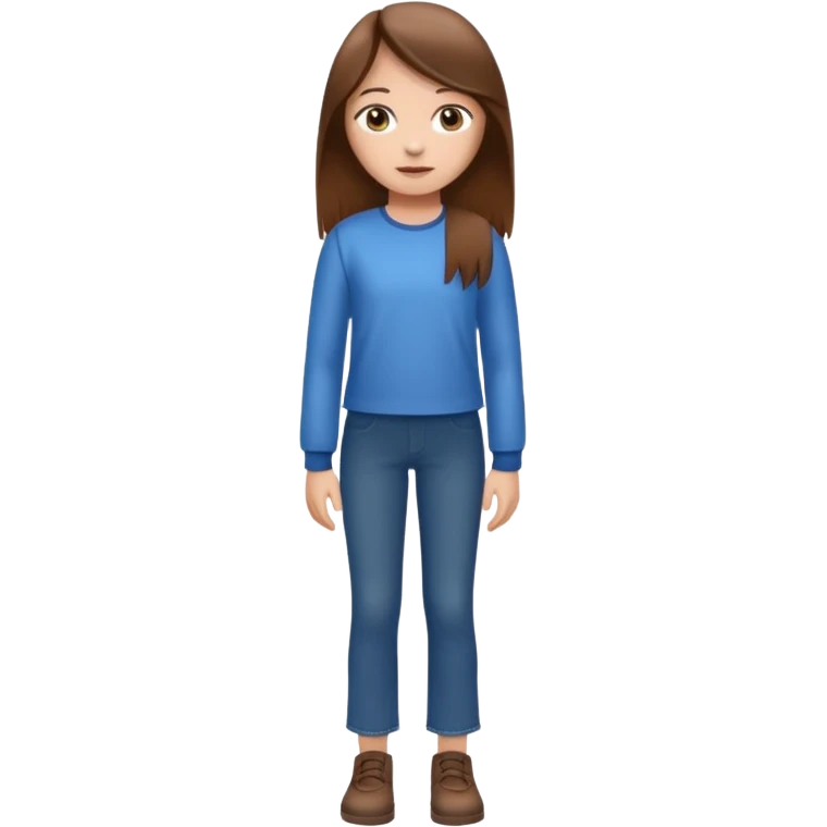 fille  brune en entier cheveux tres long et lisse emoji