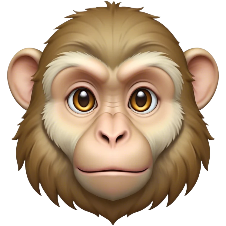 Cinematic Noble Macaque Portrait Emoji, Poised and regal, with a smart, agile build and expressive, deep-set eyes, adorned with soft, detailed fur and a dignified expression, Simplified yet sharp and sophisticated features, highly detailed, glowing with a soft, natural radiance, high shine, intelligent and commanding, stylized with an air of primate nobility, focused and alert, soft glowing outline, capturing the essence of a watchful and confident guardian that appears ready to leap out of the screen with effortless authority! emoji