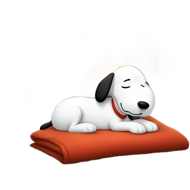 Snoopy sleeping next to fireplace emoji