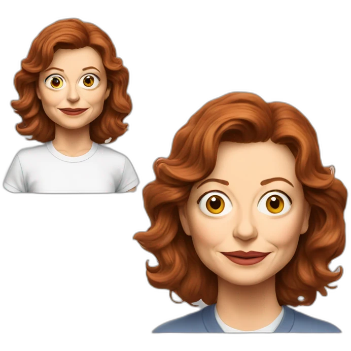 actor younger susan sarandon cartoon wearing tee  emoji