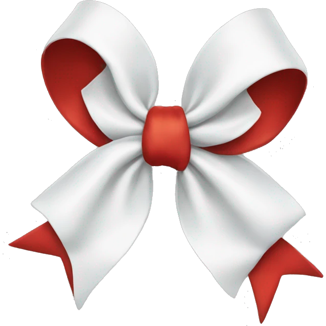 While Christmas bow emoji