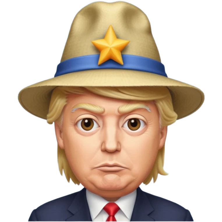 Donald Trump Wearing a weird hat emoji