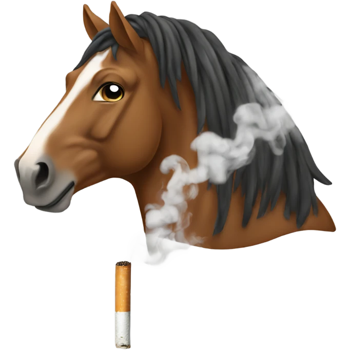Horse with cigarette smoke  emoji