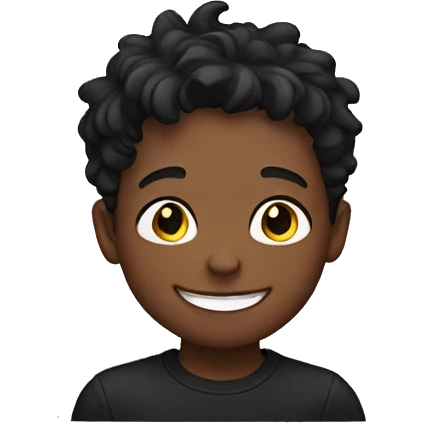 smiling boy with black cat  emoji