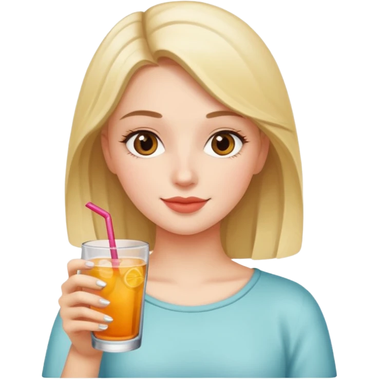 a pretty girl who loves drinking emoji