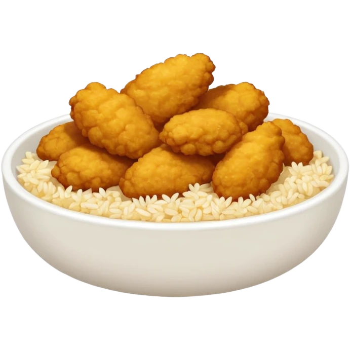 Bol rouge avec des nuggets et du riz emoji