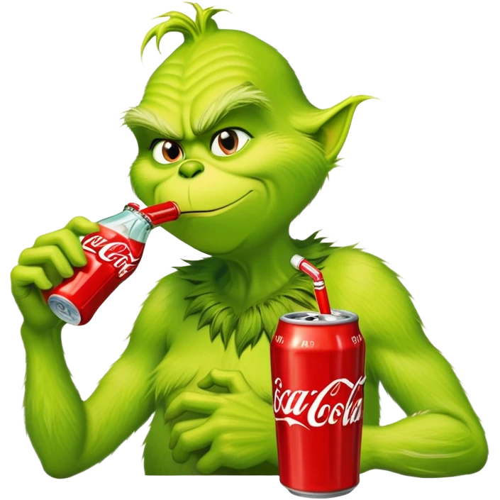 The Grinch drinks Coc emoji