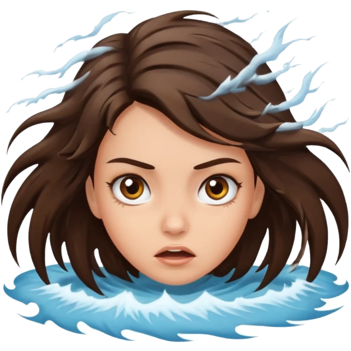 hurricane with mad brunette girl in middle  emoji