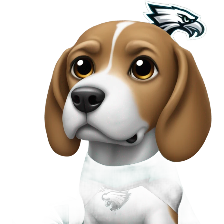 Beagle in Philadelphia eagles jersey emoji