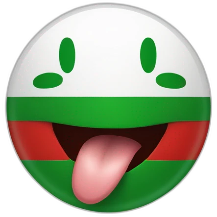 tongue out of mouth in italian flag colours emoji