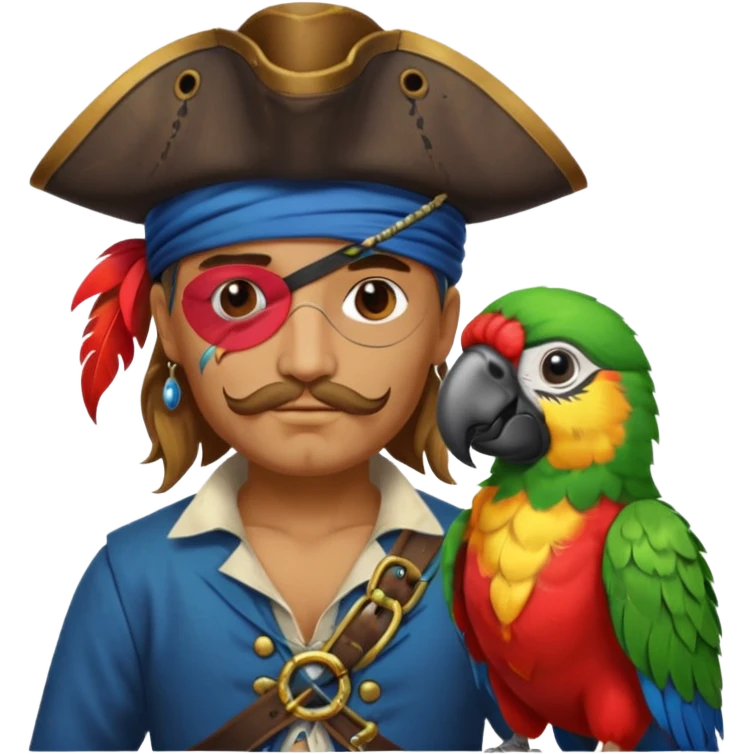 pirate and parrot emoji