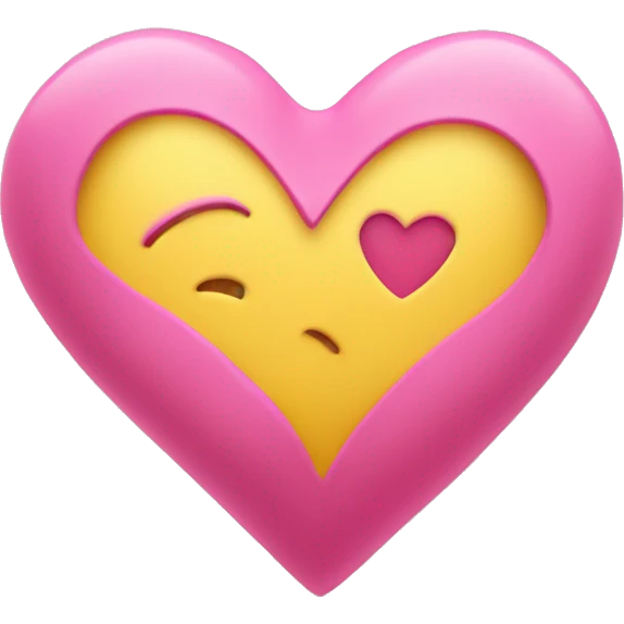 Yellow heart inside of pink heart  emoji