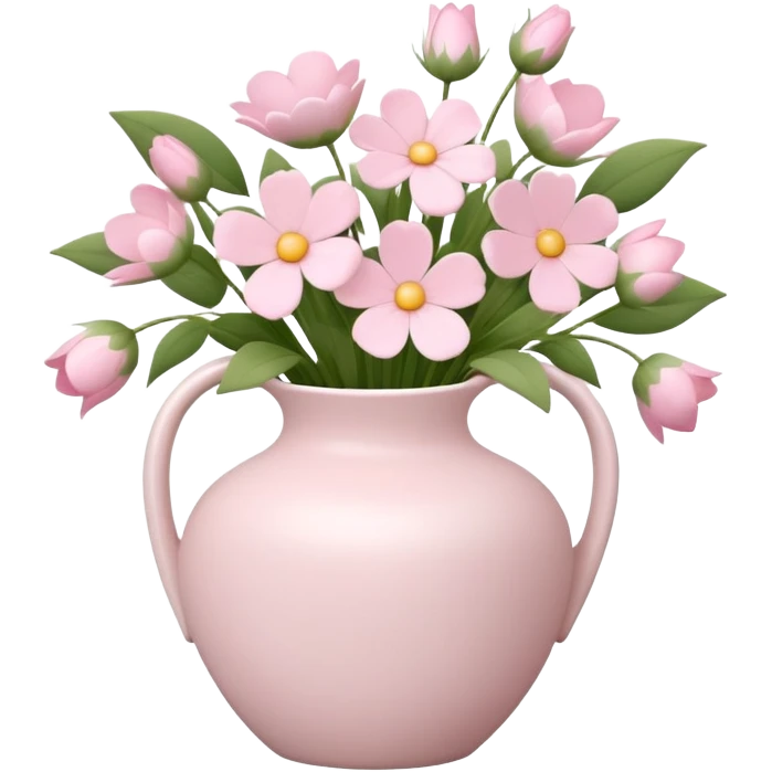 Vase with baby pink flowers in the vase emoji