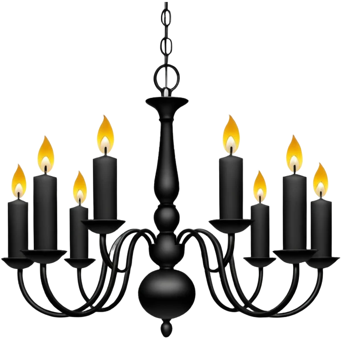 Simple minimalistic black and white Ceiling chandelier with candles emoji