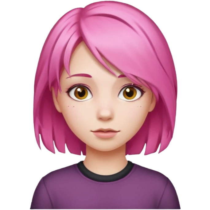 Girl with pink hair emoji