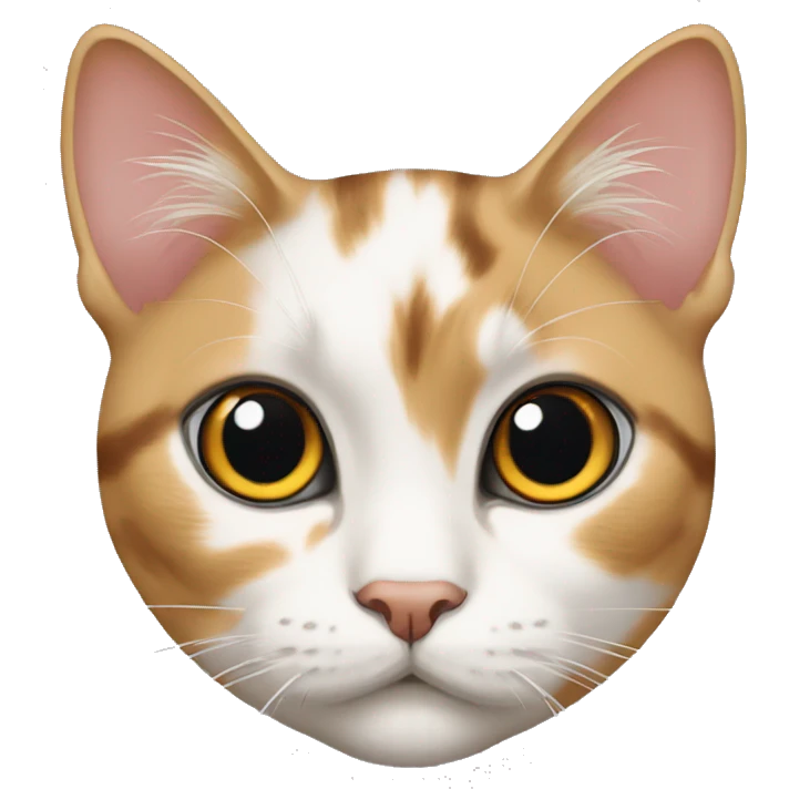 Diluted calico cat with face marking emoji
