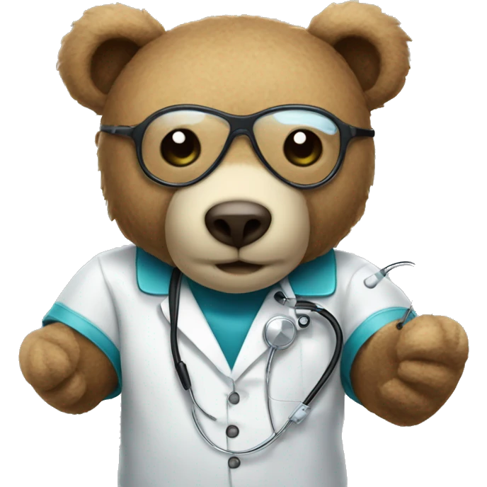 teddy bear with sthetoscope emoji