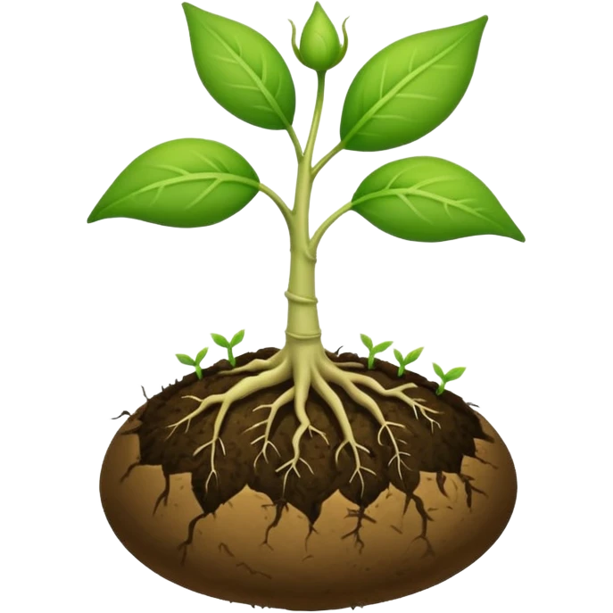 A seed germinating with a sprout sticking out of it  emoji