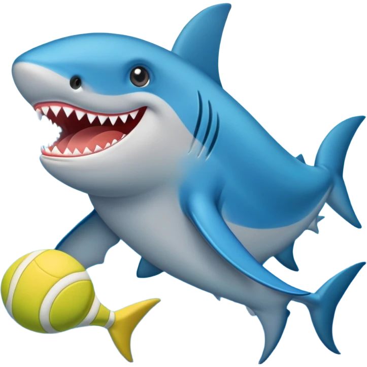 tiburón con 4 patas con tenis azules fuera del mar emoji