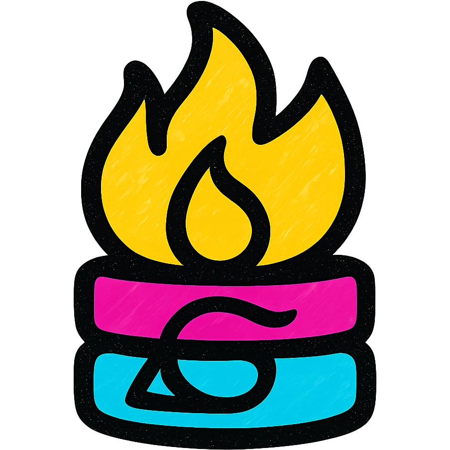 black icon with Naruto fire symbol, modern style emoji