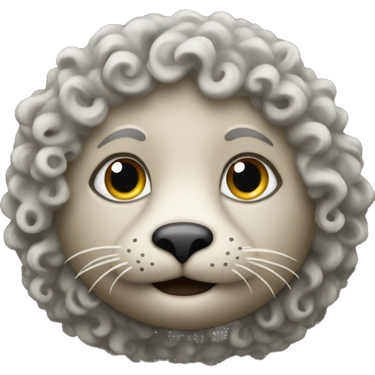 a seal with curly hair emoji