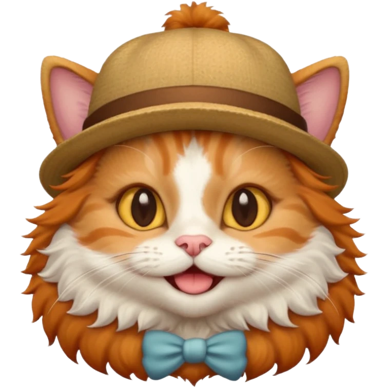 гарний коти у шляпці emoji