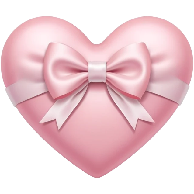 Pastel pink heart with white bow emoji