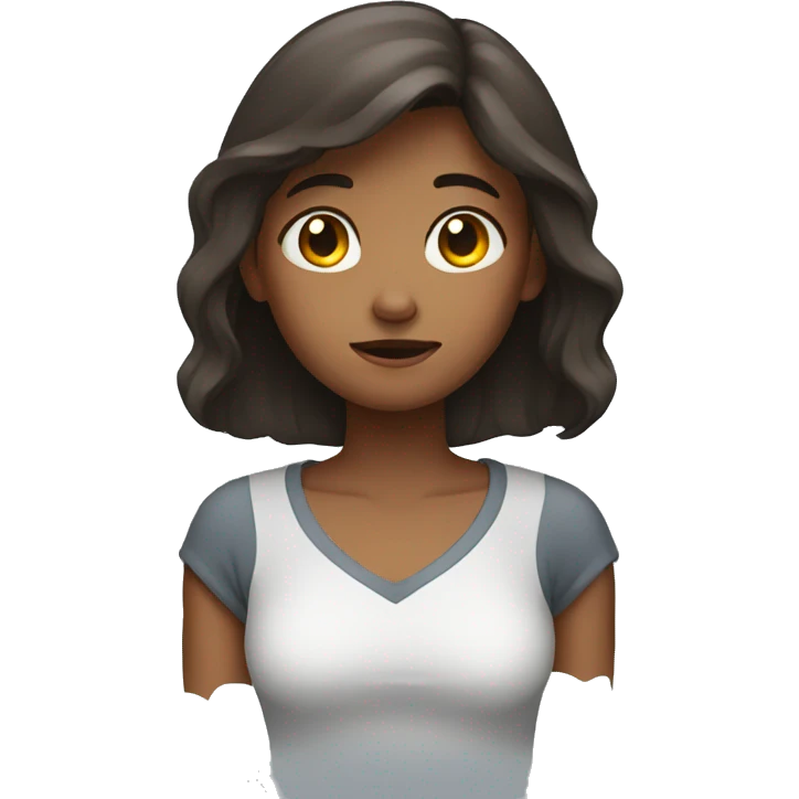 Girl feeling shoulder pain emoji